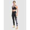 Foreign Trade Original Order Rox * Y Heart Into It Buttock Lifting Waist Hugging Sports Leggings-Purple Blue Flower Black Background
