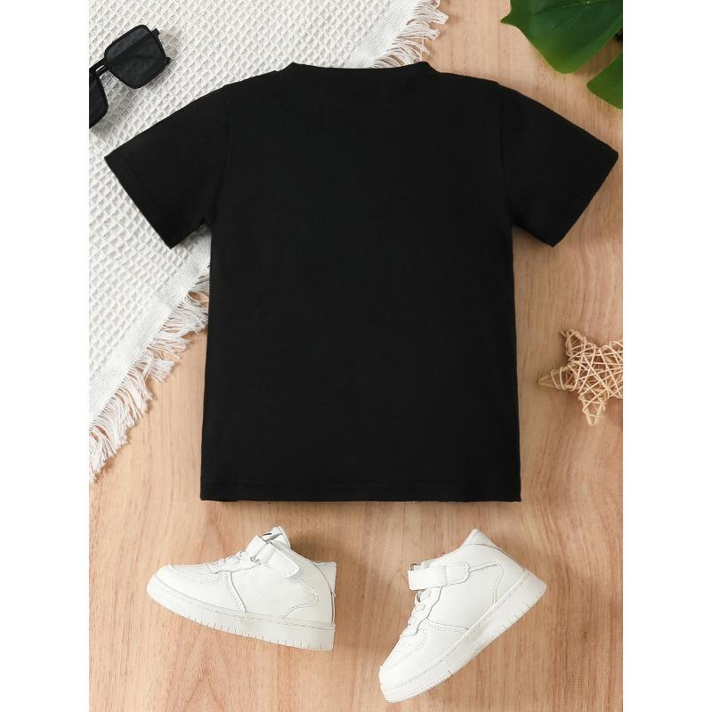 European sizes ' Cute A-Z Alphabet & Number Print T-Shirt - Soft Short Sleeve Summer Top