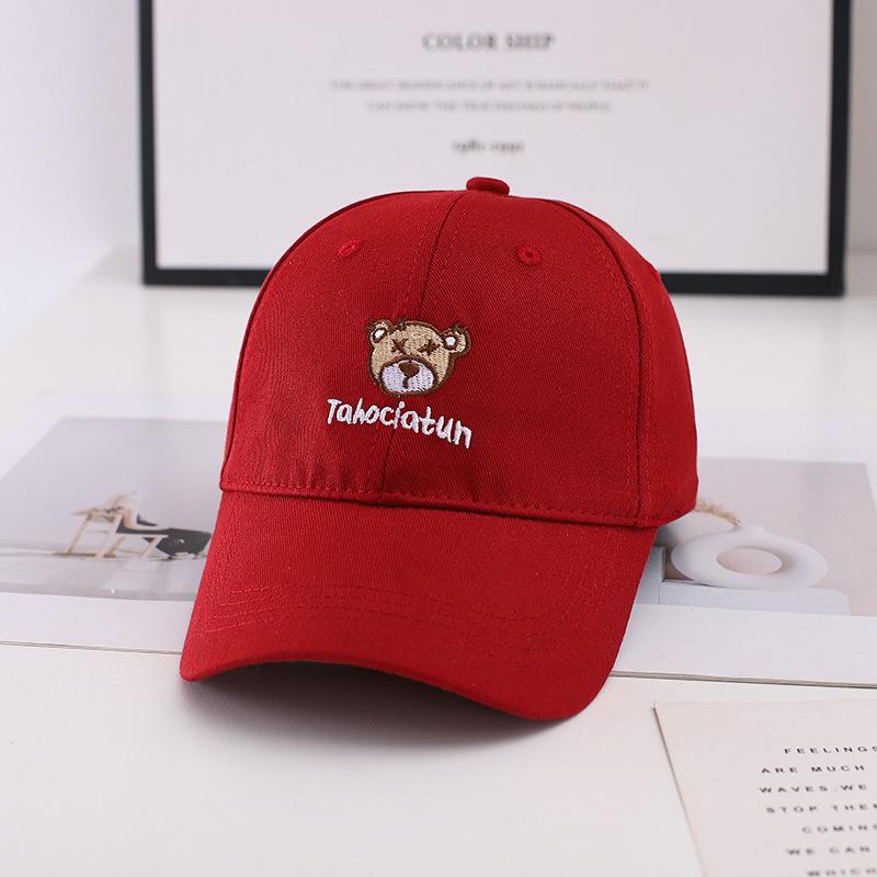 

Бейсболка весняно-осінь жіноча нова жорстка модна чоловіча кепка повсякденна шапка з вишивкою ведмідь відтінок літо one size fits all бордовий