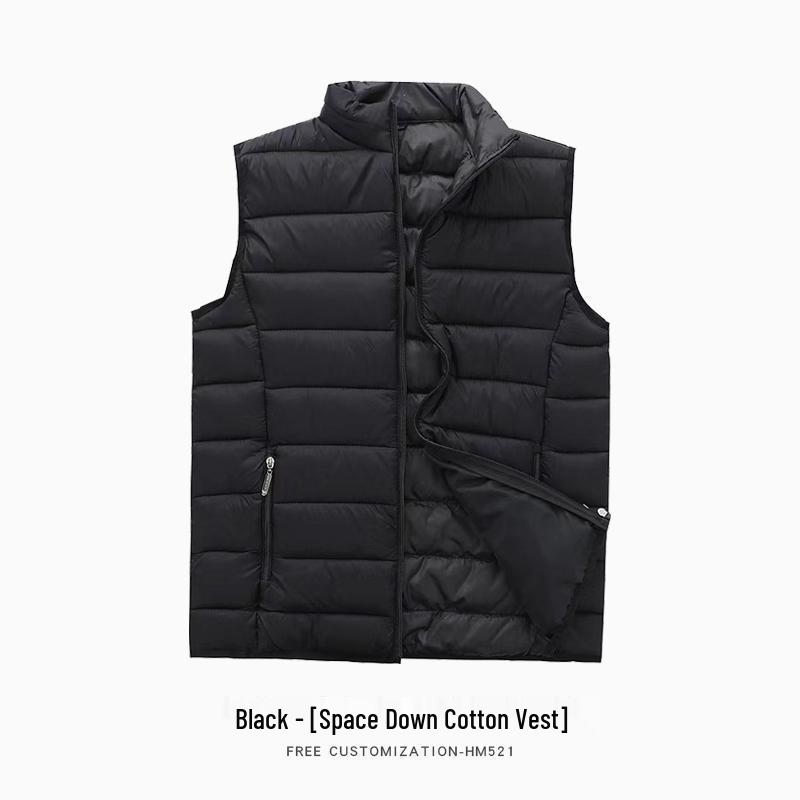 Unisex Stand-Up Collar Down Cotton Vest - Sleeveless Jacket for Outdoor Autumn/Winter Wear