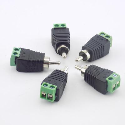 10pcs CCTV Camera Connector Coaxial Cat5 Cat6 To RCA Male Screw Terminal Adapter for Video Monitoring Accessories