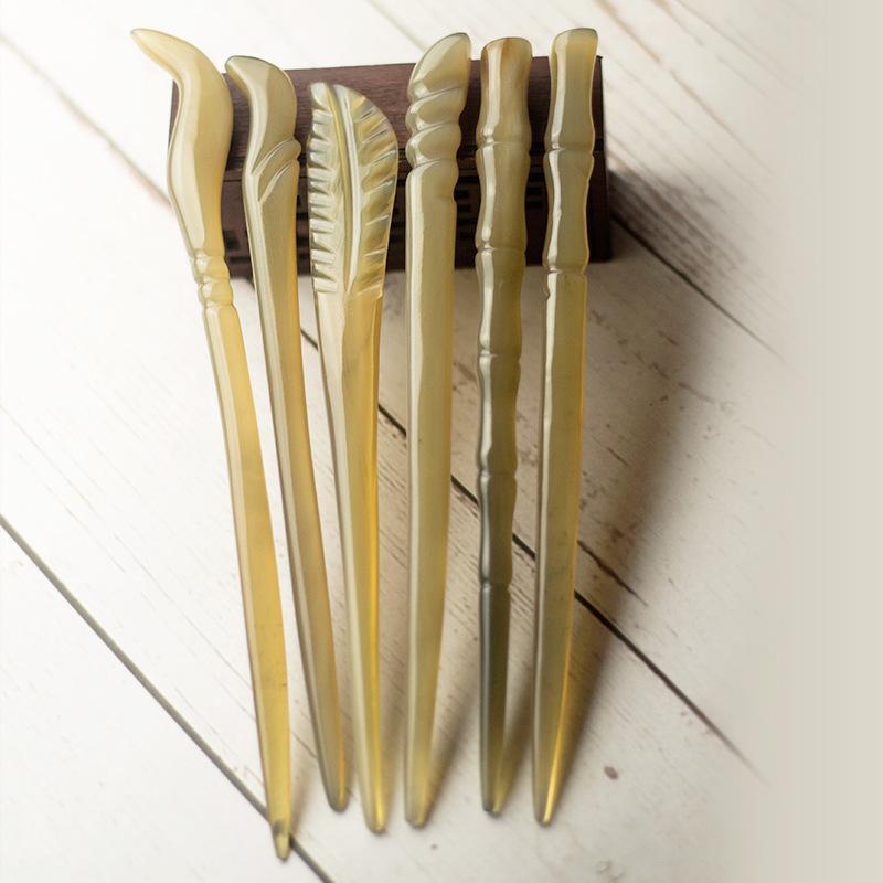 Natural Horn Hairpin, Disc Hairpin, Simple Hair Accessories, Antique Hairpin, Hanfu Headdress Hairpin, Sheep Horn Hairpin.