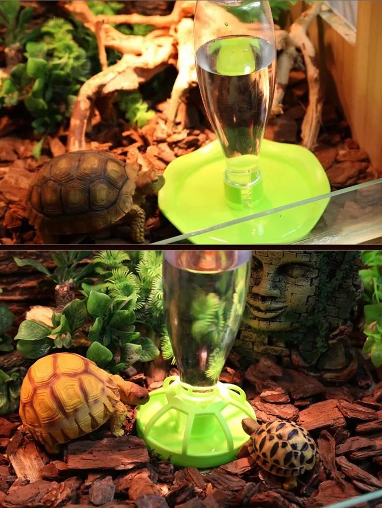 New Reptile Water Drinker Dispenser Food Bowl Lizard Feeder Round Dish Drink Bottle Lizard Lotus Flower animal feeders