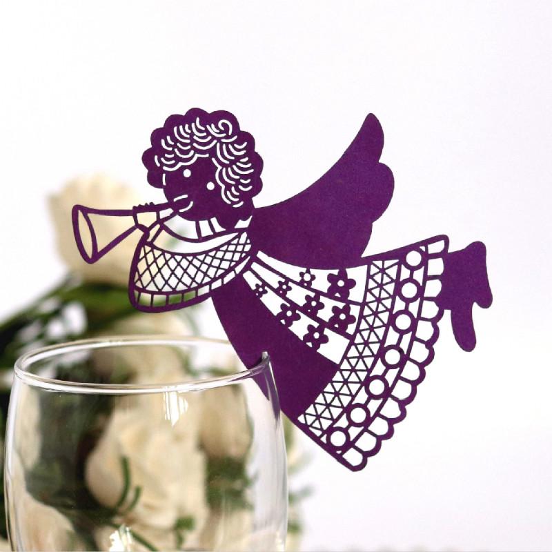 

50Pcs /Lot Red Wine Cup Card Girl Hollow Wedding Place Card Angel Shaped Bird Butterfly Pupil Elegant Design