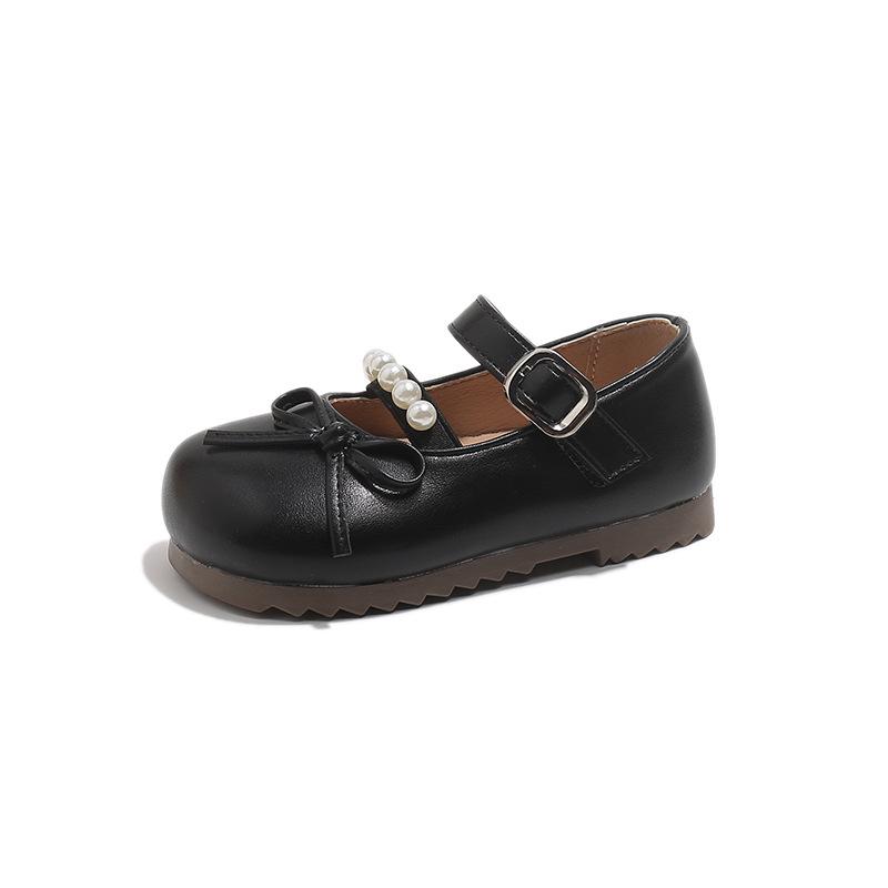 Girls' Leather Doll Bow Princess Shoes - Spring/Autumn 2026 Collection