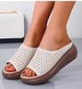 Dámské sandály s měkkým podpatkem na klínku, letní boty, pantofle, platforma, Zapatos Mujeres, elegantní sandály na podpatku