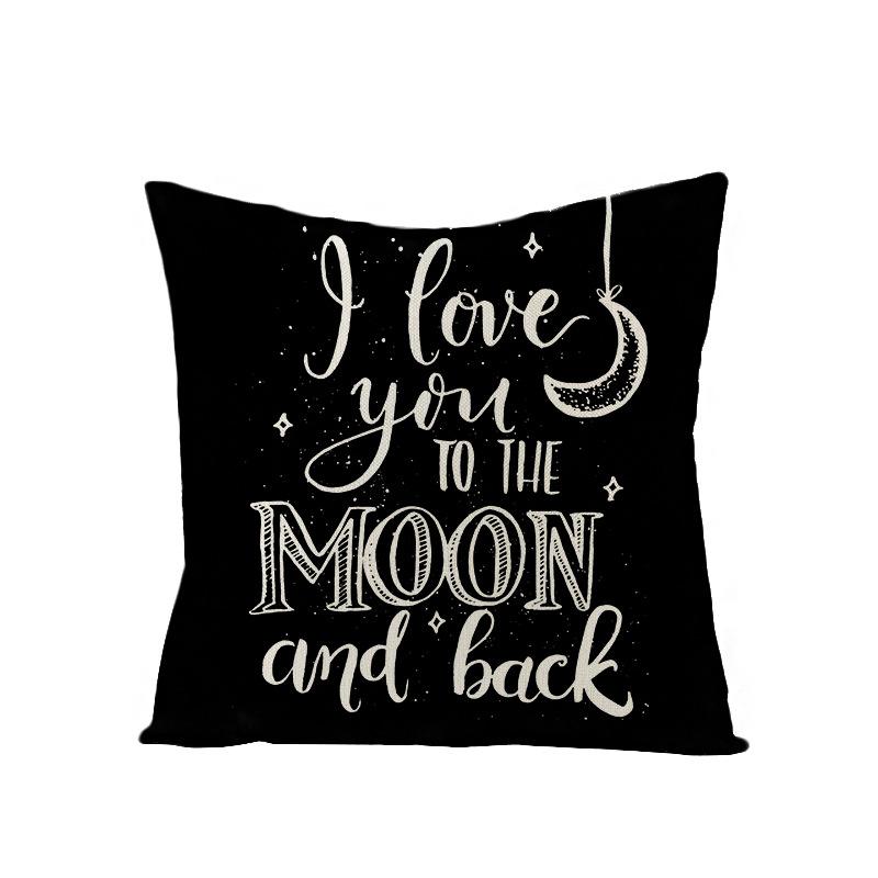 Polyester Pillowcase Valentine's Day Letter Print Sofa Pillowcase Home Ins Nordic Style