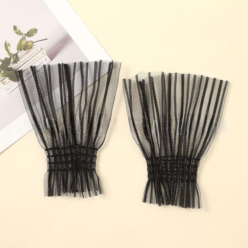 Perfect Match Mesh Decoration Fake Sleeves Removable Stretchy Fabric Wrist Flared Cuffs Sweater Ornaments Party Dresses Accessories
