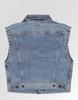 Lee Boxy Rider Vest Blue Indigo Loose Denim Vest Women's S