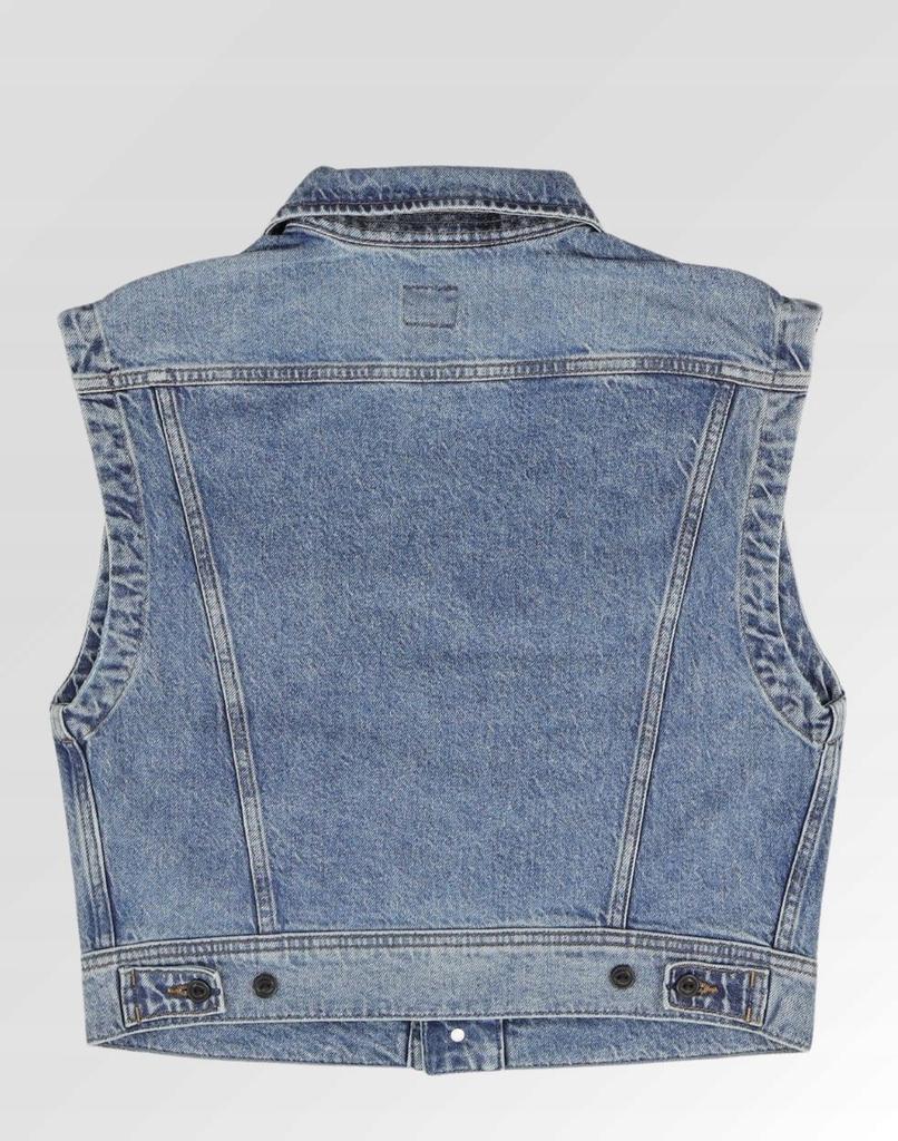 Lee Boxy Rider Vest Blue Indigo Loose Denim Vest Women's S