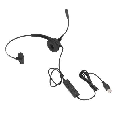 Call Center Headset USB Adjustable Wired Service Headphone with Noise Cancelling Microphone for