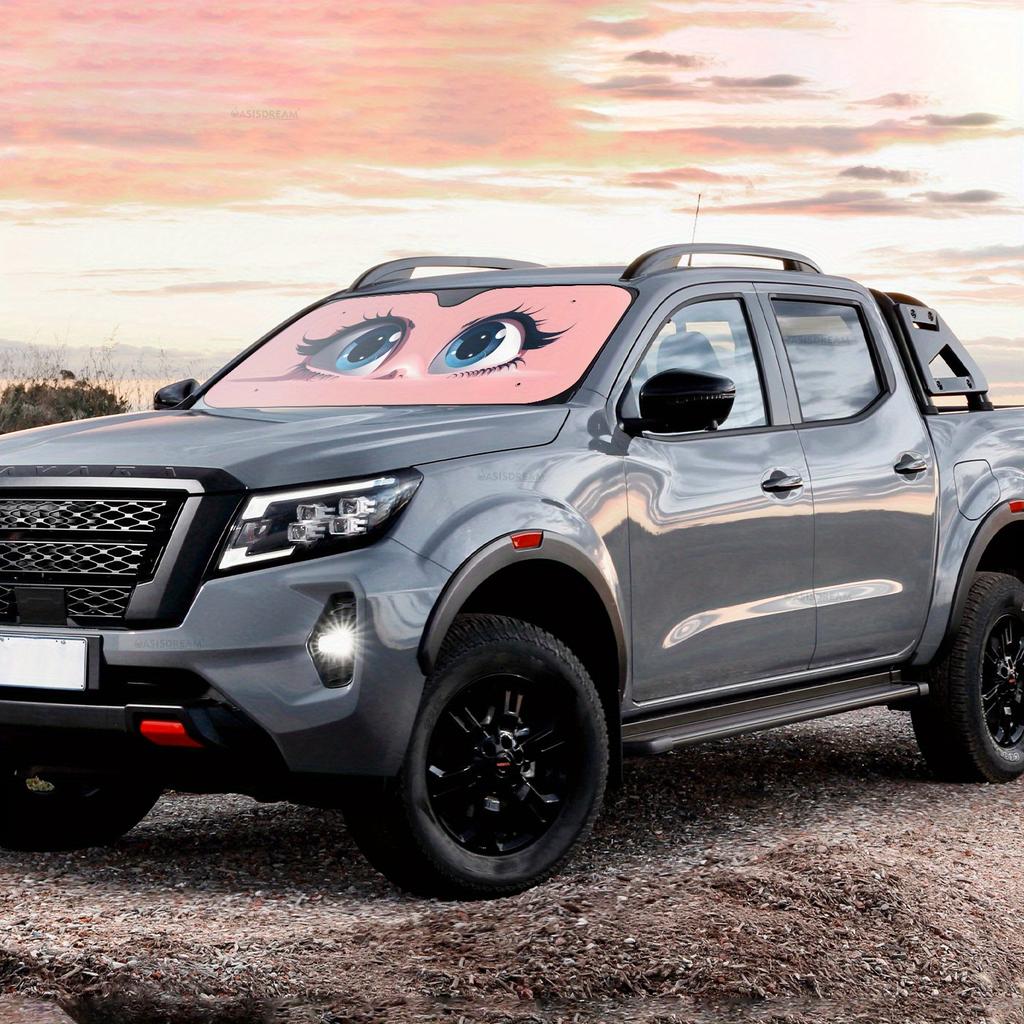 Auto Sunshade Block UV Eyes Sunshade Vehicle Front Window Windshield For RV SUV With Accessories 4 Free Suction Cups Foldable