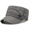 Breathable Mesh Sunscreen Flat Top Hat for Middle-Aged and Elderly Men - Casual Outdoor Cap.