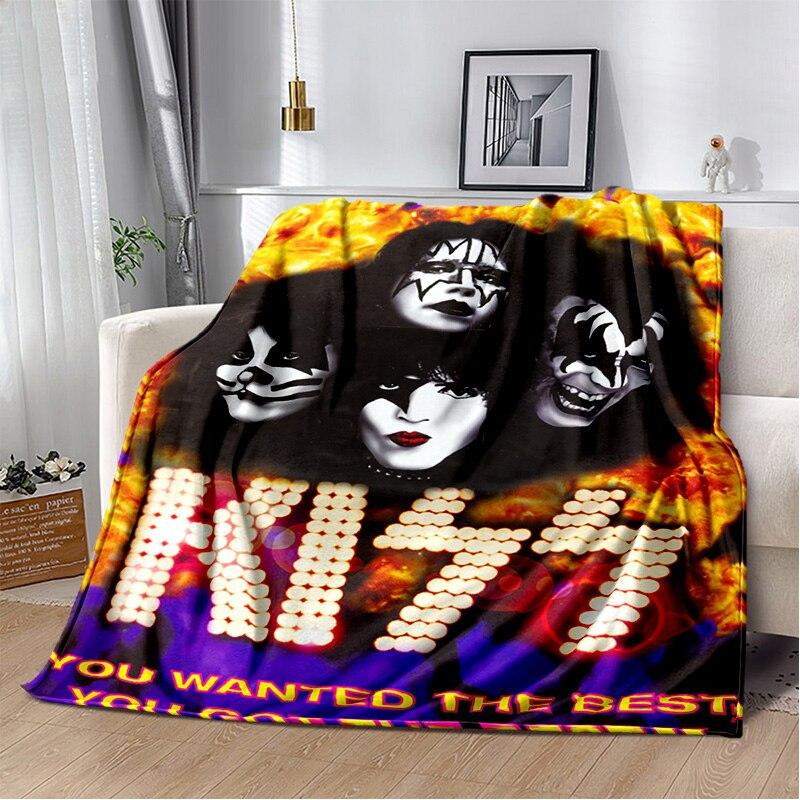 Rockband Kiss Band Decke Mode Flanell Flauschige Fleece Überwurfdecke Kinder und Erwachsene Geschenk Sofa Reise Camping