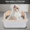 Stainless Steel Cat Litter Box Sturdy Easy To Clean Anti Splashing High Sided Metal Kitty Litter Tray With Scoop For Indoor Cats