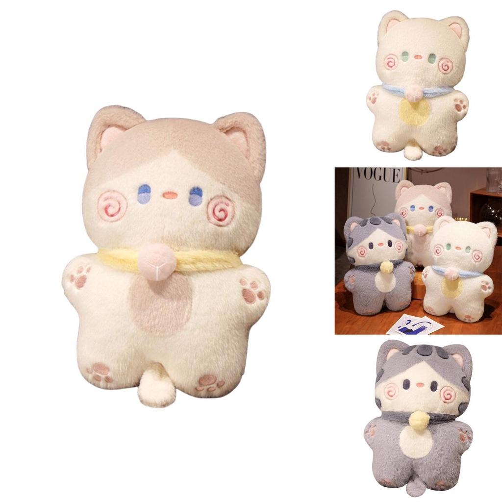 Adorable Standing Plush Cat Toy With Pp Cotton Filling Perfect For Decor And Cuddles