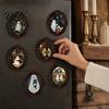 Halloween Collectible Magnets Dark Style Refrigerator Magnet, Retro Gothic Oval Photo Party Supplies Frame Decorative Magnetic Sticker for Metal