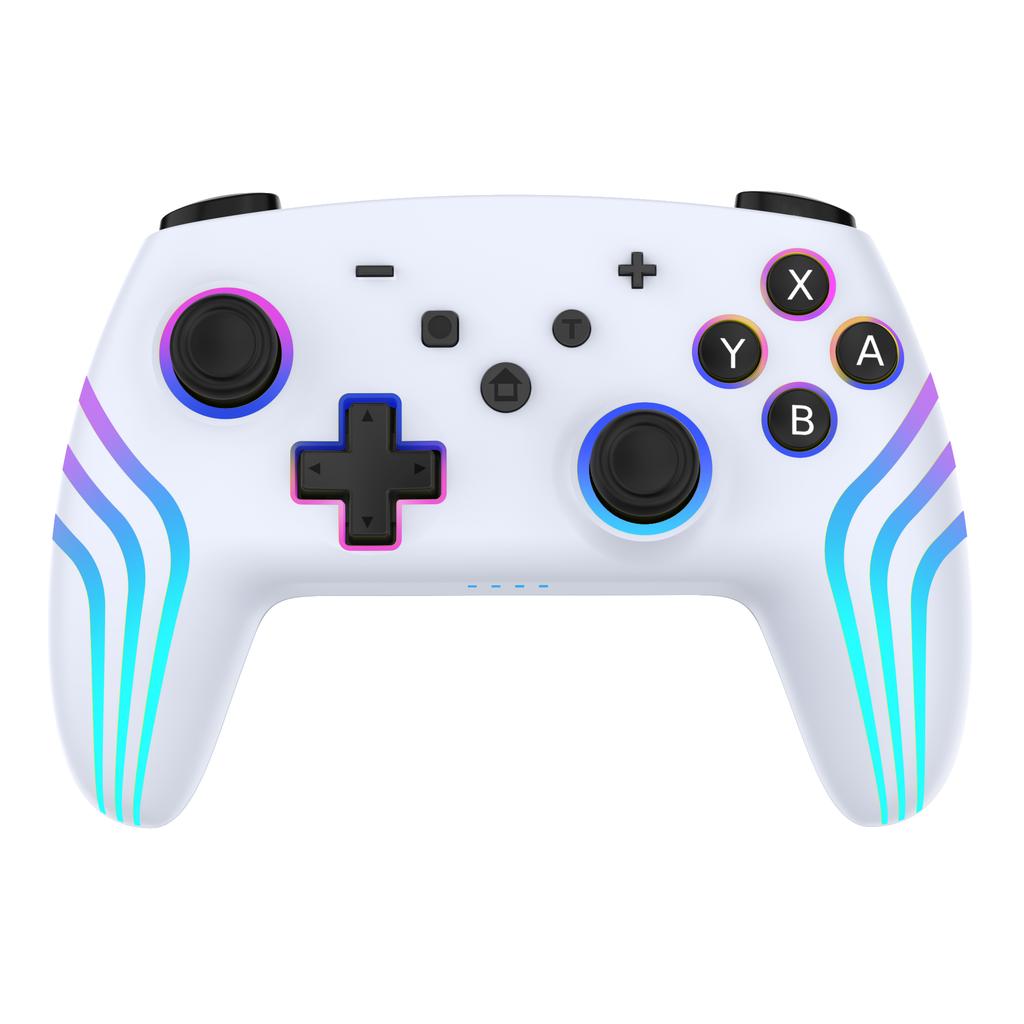 Wireless Controller for Switch with Six Axis Gyro Sensor, 3D Joystick Calibration and RGB Lights