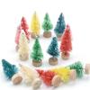 50PCS Mini Christmas Tree Sisal Silk On Cedar Christmas Window Decorations Christmas Tree Christmas Desktop Decorations