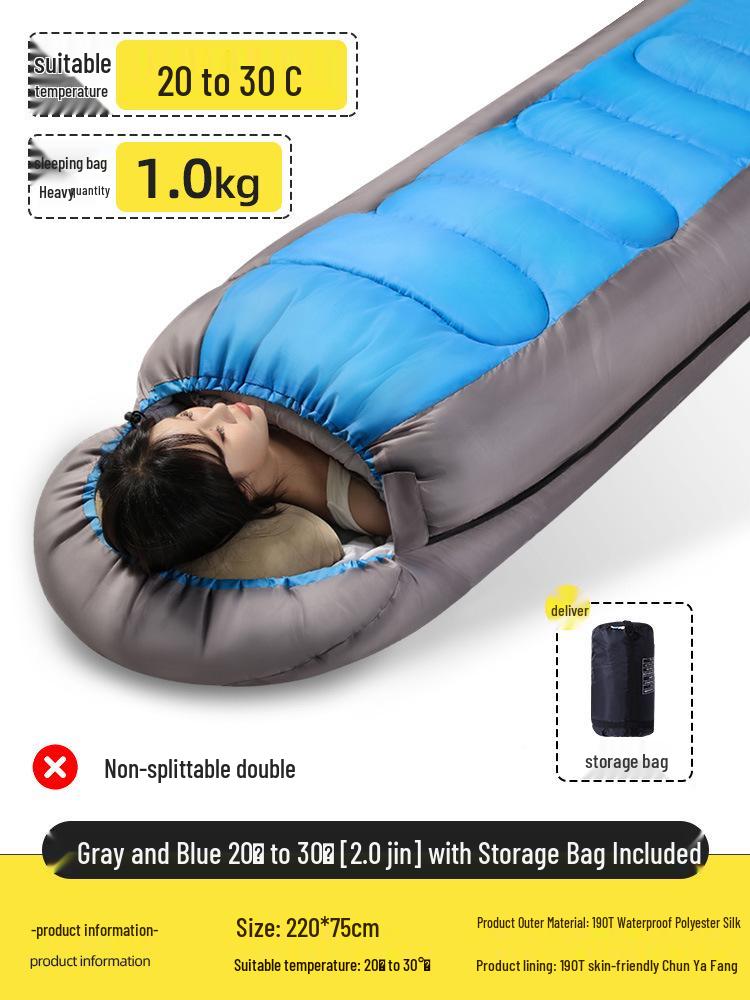 All-Season Adult Sleeping Bag: Thick, Lightweight, Portable Cold-Weather Protection for Camping & Office Naps