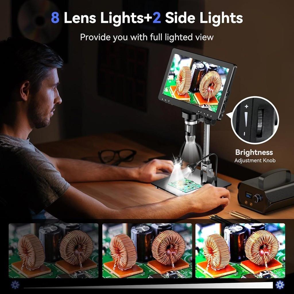 1500X 20MP Wireless DM9 Max 10.1" HD IPS Electronic Microscope LCD Coin Soldering Audio Digital Microscope