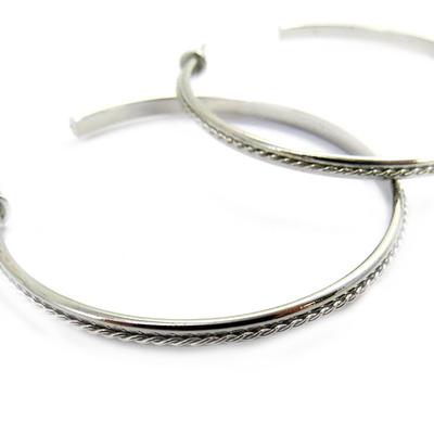 [L7625] - Silver 'Choréographie' Hoop Earrings Ø 50 Mm