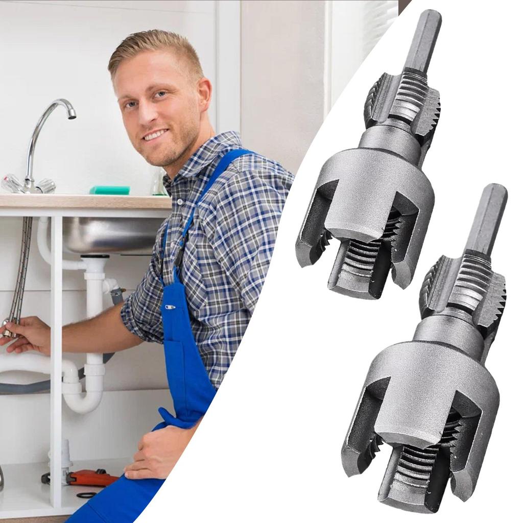 PVC Pipe Threading Tool 3/4 Pipe Threader External Internal Cutter 1/2 & 3/4 Dies For Water Tube Electric Drill Garden Hose Home