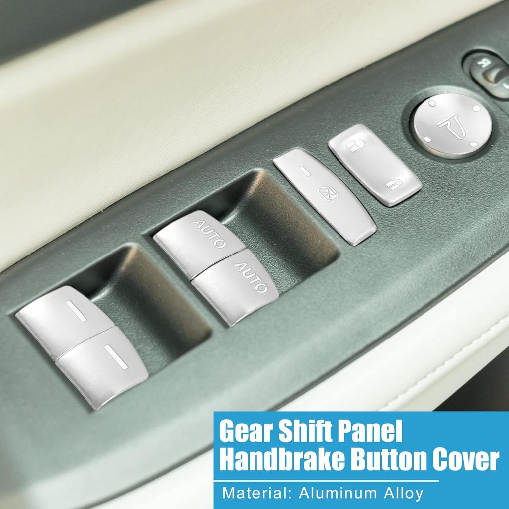 Car Master Window Switch Button Cover Trim Decal Sticker for Honda Accord 2018-2022 Silver Tone (Set of 10)