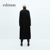 Edition Women's 2024 Winter Fringed Belted Yak Wool Blend Long Coat