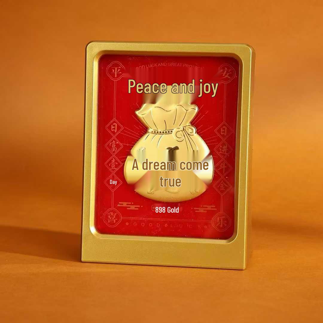 

999 Pure Gold God of Wealth Frame - Creative Exquisite Gift & Scenic Ornament