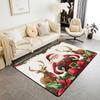 Christmas Carpet Gingerbread Man Print Mat Holiday Home Decor Non Slip Rug for Living Room Bedroom and Entryway Doormats