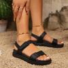 Fashion Women's Shoes 2024 Hot Sale Buckle Strap Women's Sandals Fashion Peep Toe Casual Sandals Women New Round Toe Flat Sandalszapatos
