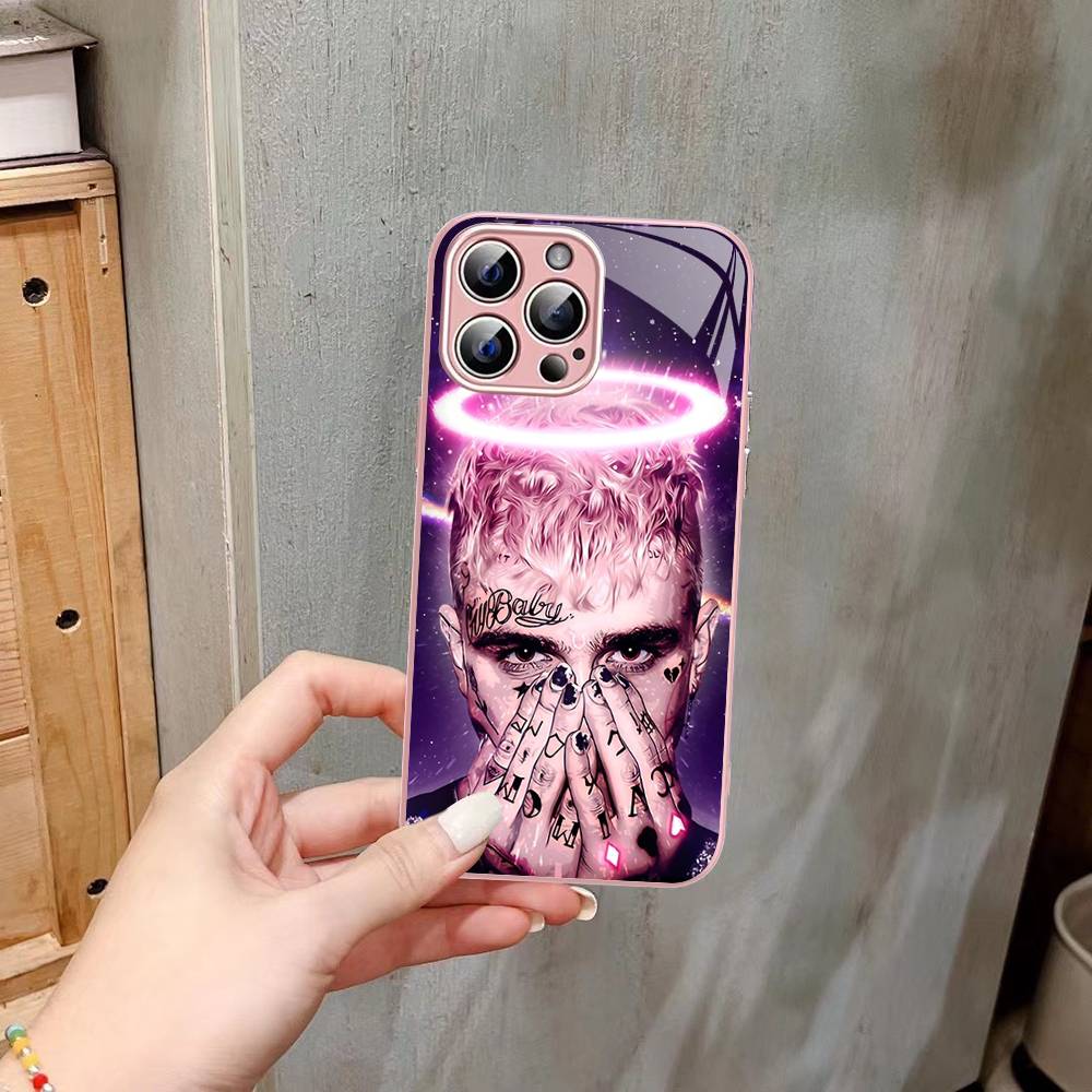 Singer Rapper L-Lil Peep Tempered Glass For Iphone 14 13 12 11 Pro Mini XS MAX 14Plus X XS XR Cover