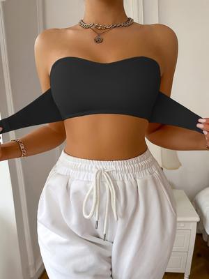 Nahtloser trägerloser Bandeau-BH für Damen, unsichtbarer Push-Up-BH ohne Bügel, bequemes Bralette-Schlauchtop