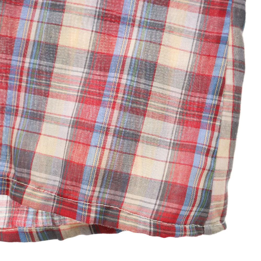 Bellcraft 70s 80s vintage Check Pattern Long sleeve shirt S Red series Men's Used