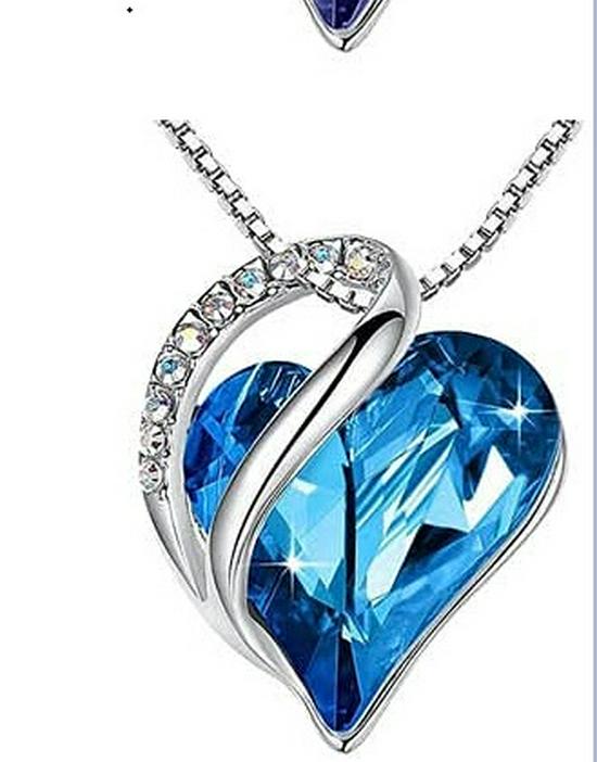 Heart-Shaped Geometric Birthstone Necklace for Women – European and American Style