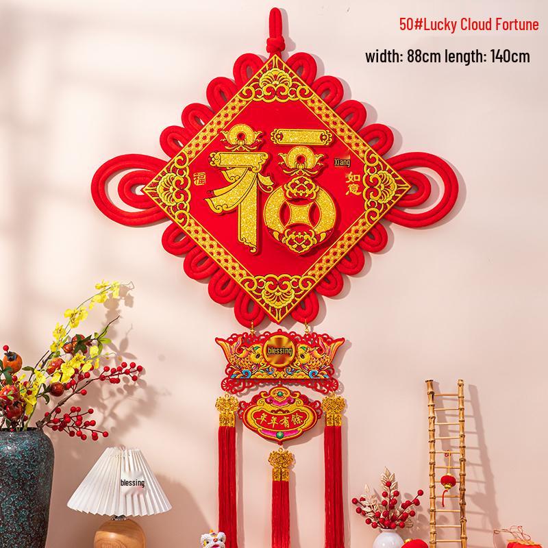 Large Chinese Knot Fu Character Pendant - New Year & Housewarming Wall Decoration