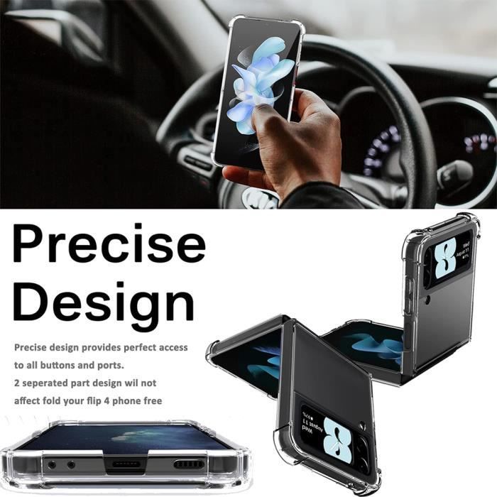 Coque pour Samsung Galaxy Z Flip 4 - Silicone TPU - Antichoc - Transparent - Slim - Résistant aux rayures
