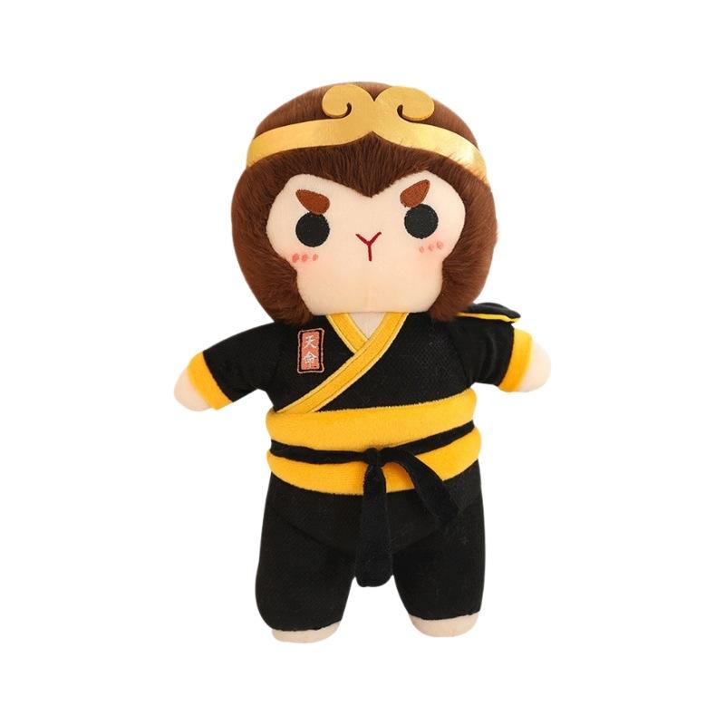 Cute Monkey King Doll Monkey King Plush Toy Cartoon Destiny Black Wukong Doll Game Doll