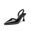 8362-B2 French Elegant Intellectual Soft Patent Leather Fashion Shoes Ins Thin Heel Pointed Head Bag Head Rear Empty Side Empty Sandals