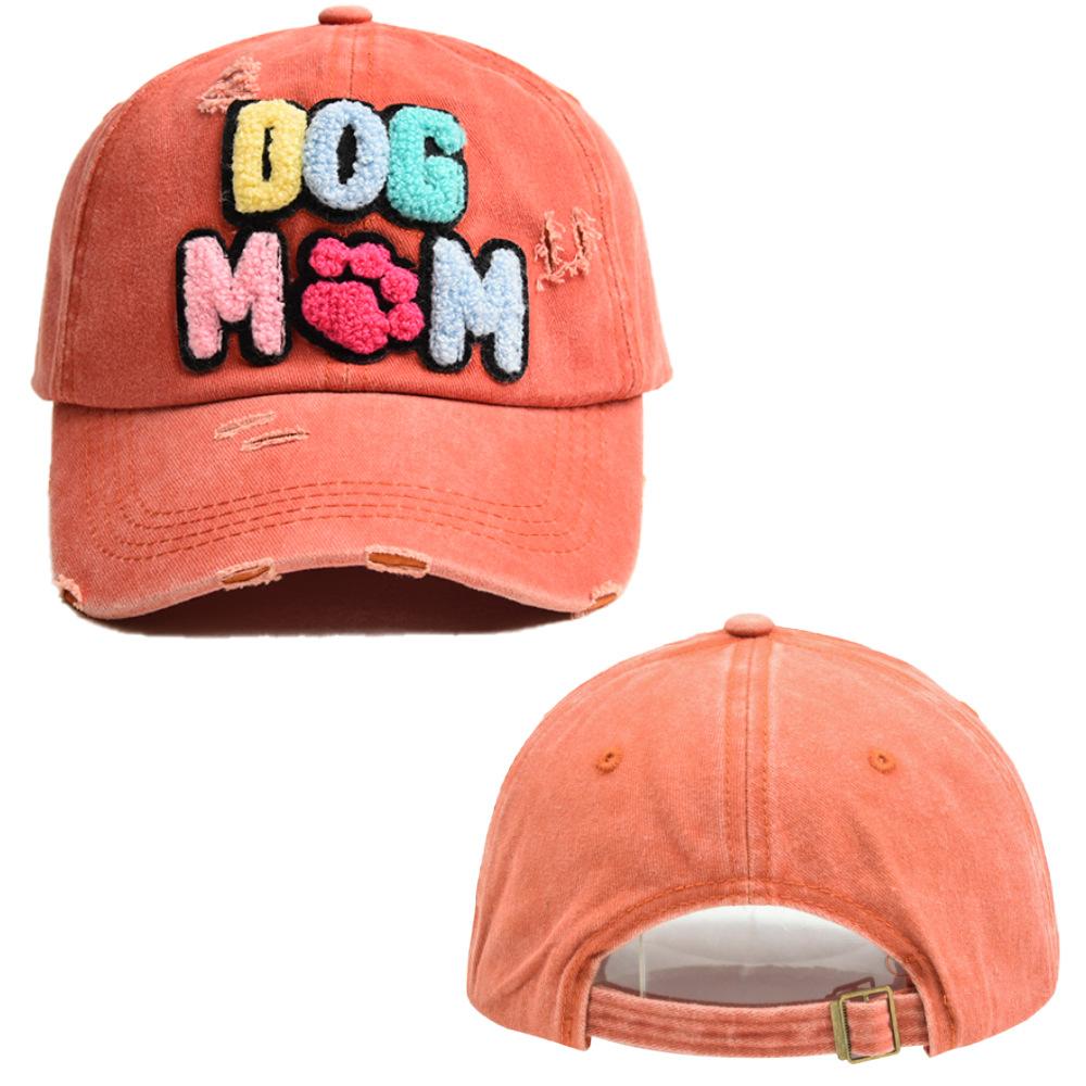 New Dog Mom Embroidered Adjustable Baseball Cap Women Washed Patch Snapback Casual Dad Hat Outdoor Cotton Hip Hop Trucker Caps