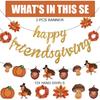 Happy Friendsgiving Banner Prestrung, Happy Thanksgiving Party Decorations, Friendsgiving Supplies for Party Home Office Mantel, NO DIY