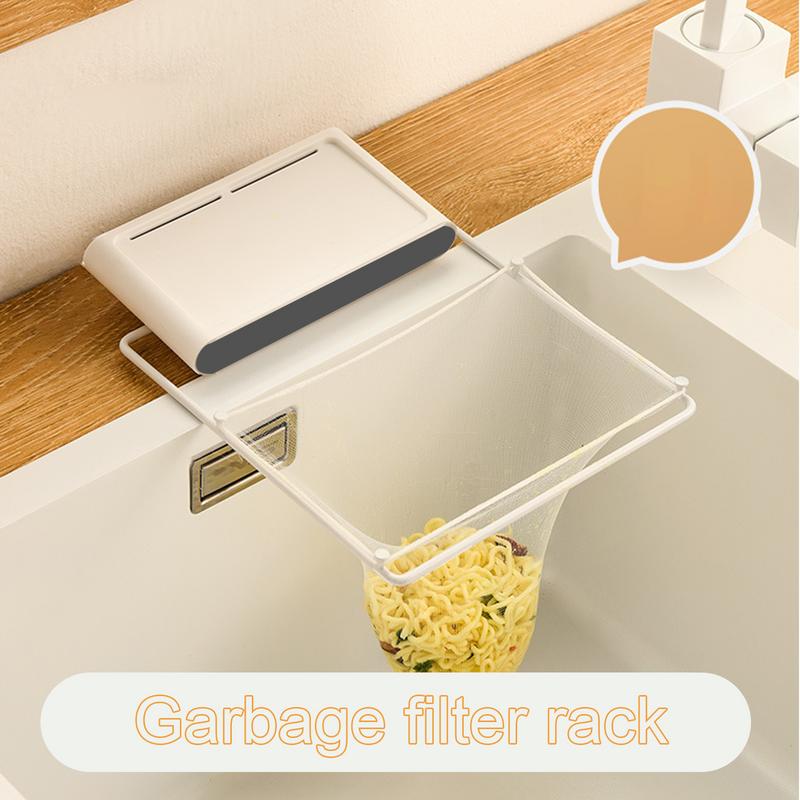 Kitchen Garbage Filter Shelf Anti-clogging Sink Strainer with 200 Nets Vegetable Fruit Garbage Net Prevent Food Residues Falling