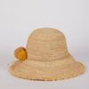 LALA Natural Raffia Pom Pom Hat