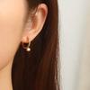 Fashion Trends High-end Sense Round Claw Drill Stainless Steel Earrings Women's Light Luxury Electroplated 18K Titanium Steel Earrings