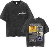 Rapper Melendi Tour  Vintage Washed Graphic TShirt Mens Hip Hop Fans Gift Short Sleeve T Shirt Pure Cotton Tees Streetwear