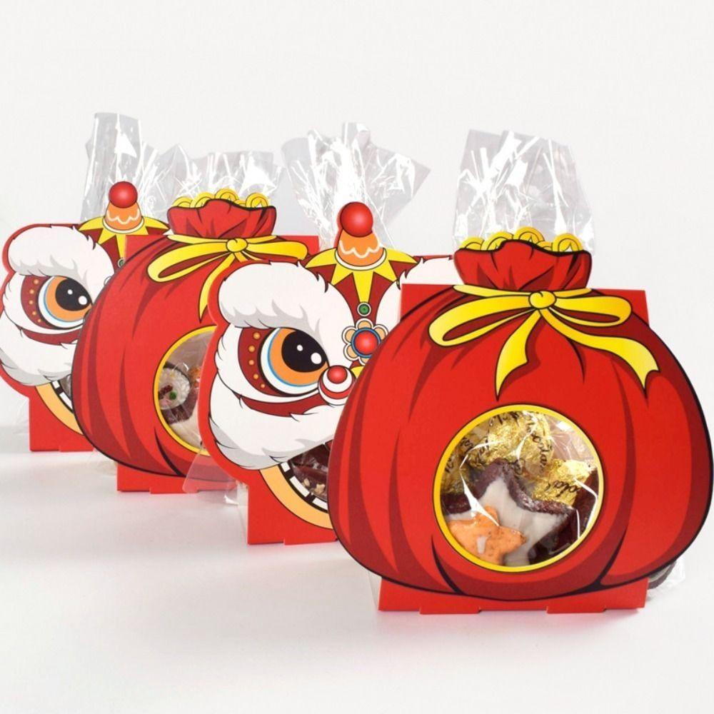 

8 шт. пластиковая сумка CNY Lucky Bag для лунного Нового года, печенье, шоколадная коробка, высококачественная упаковка для выпечки
