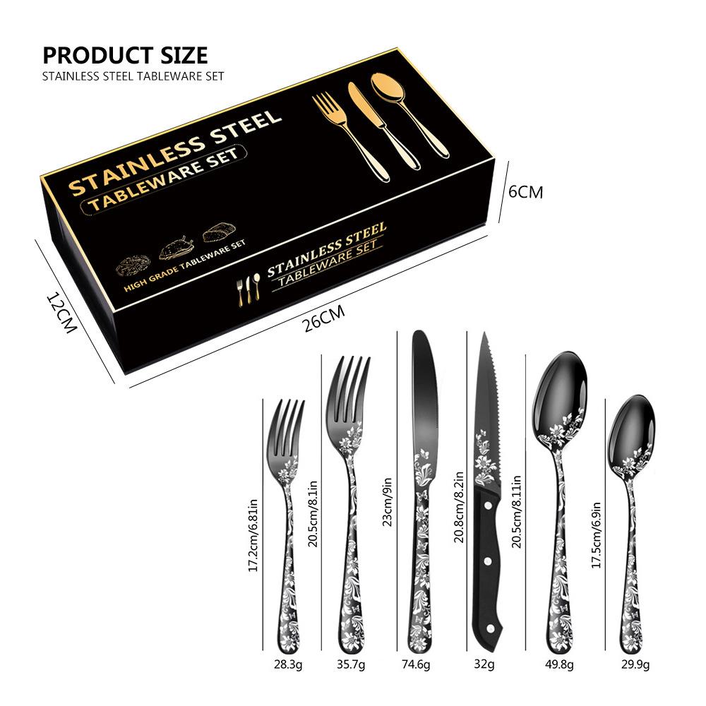 48PCS Stainless Steel Silverware Set Mirror-Polished Cutlery Flatware Set 8 Steak Knives 8 Dinner