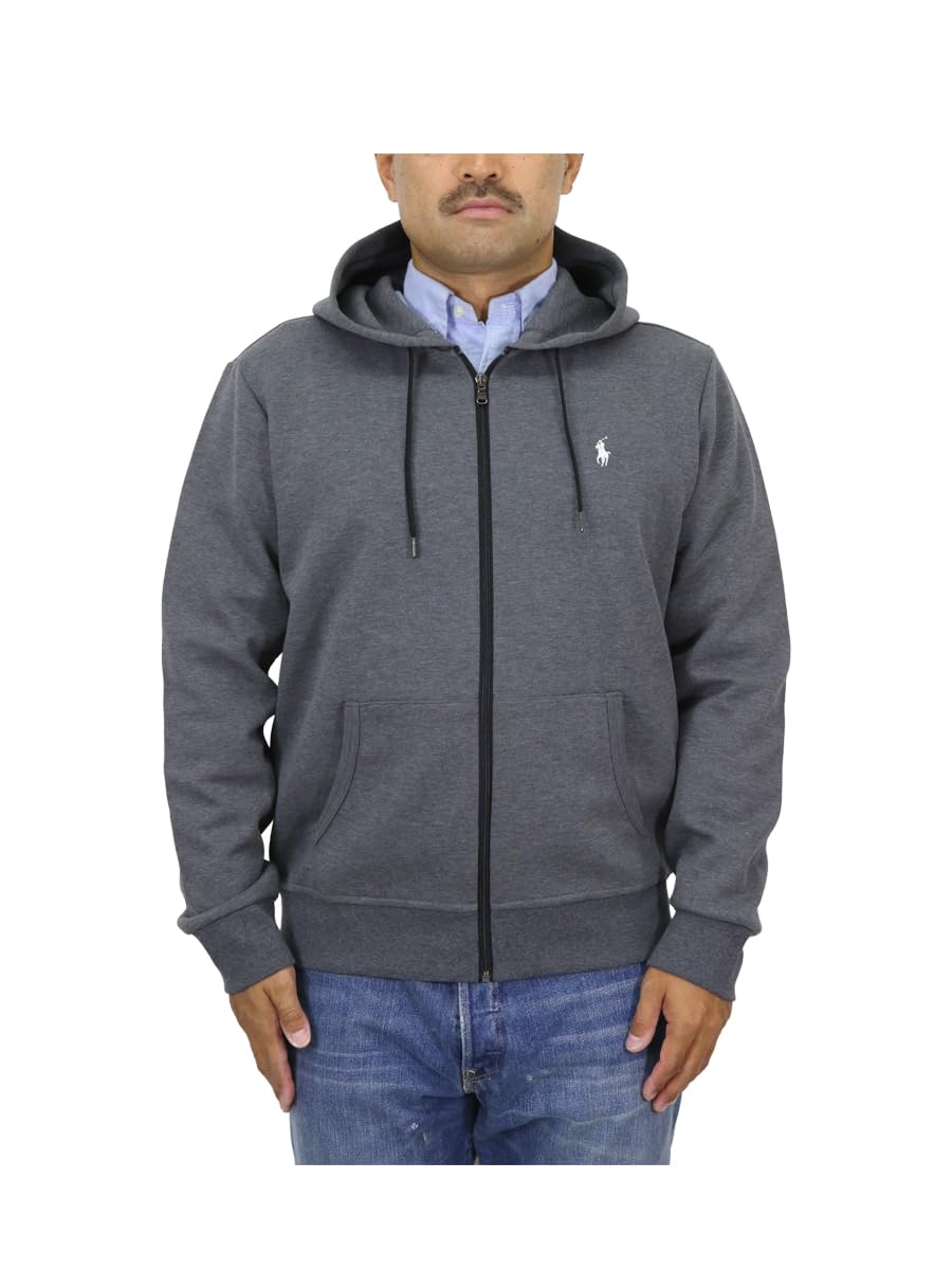 

Polo Ralph Lauren Jersey Hoodie with Embroidered Size Men s Full-Zip Pony, XL, Grey/White (Product Code 01020040)