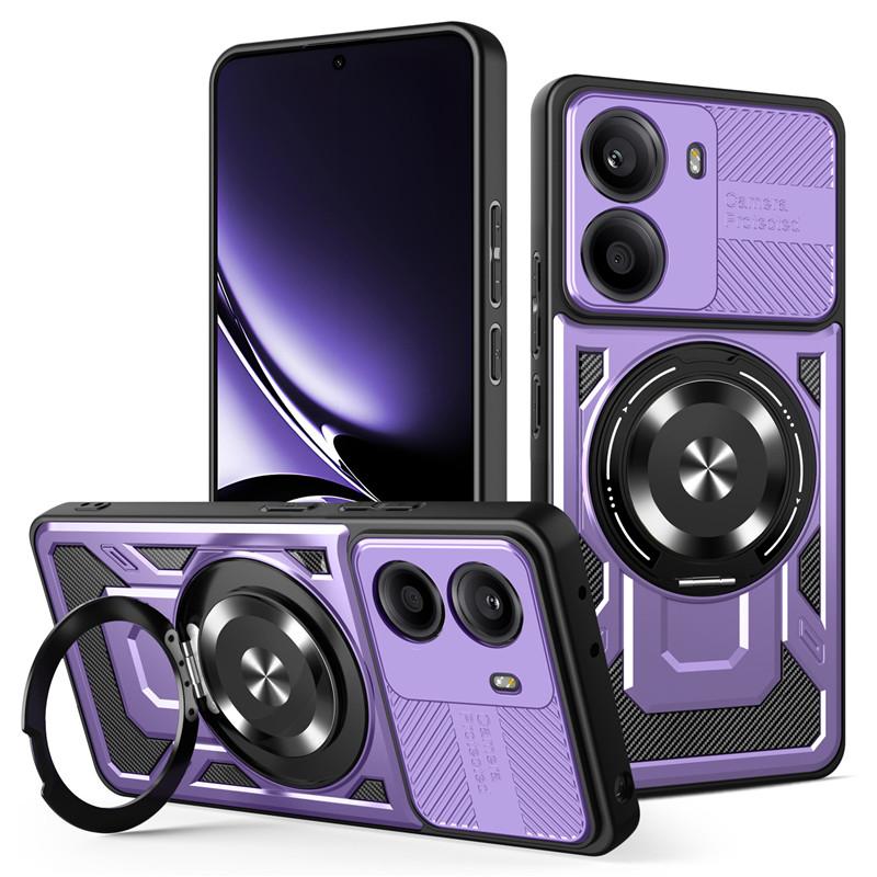 

Чехол-броня для POCO X7 Pro 5G с магнитным держателем-кольцом для Xiaomi POCO X7Pro Poko Little X7 Pro Обложка для беспроводной зарядки Magsafe For POCO X7 Pro фиолетовый